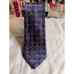 Joseph A.‎ Banks Necktie Limited Edition Blue Red Geometric Silk Tie Business